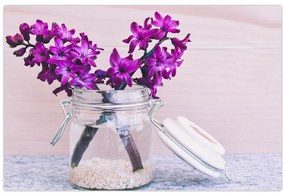 Tablou cu flori violete (90x60 cm)