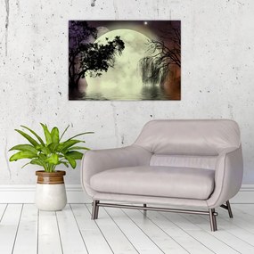 Tablou - Lună plină deasupra apei (70x50 cm)