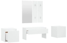 Set mobilier pentru hol, alb, lemn compozit
