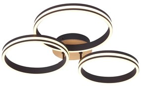 Plafonieră din lemn cu LED, cu dimmer în 3 trepte, cu 3 lumini - Navara