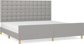 vidaXL Cadru de pat fără saltea, gri deschis, 200x200 cm, textil
