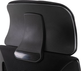 Vinsetto Scaun de Birou Ergonomic cu Brațe și Tetieră Reglabilă, Scaun Pivotant cu Suport Lombar, 64x55x116-126 cm, Negru | Aosom Romania