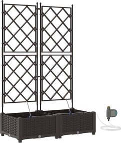 vidaXL Vază pentru Grădină 2 pcs Maro Oțel