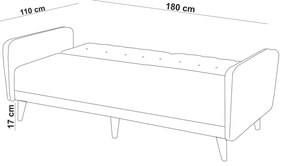 Canapea extensibilă Aria Grey