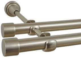 Galerie dubla fara inele CAPACEL 19 mm CROM MAT (Alege marime: 360 cm)