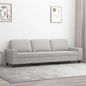 348994 vidaXL Canapea cu 3 locuri, gri deschis, 210 cm, țesătură microfibră