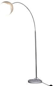 HOMCOM Lampa de podea in forma de arc de 205 cm cu abajur reglabil, baza rotunda din marmura, metal, 31x120x205 cm