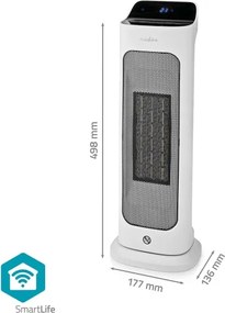 Ventilator cu element de încălzire Nedis HTFA20WTW 1400/2000W/230V Wi-Fi Tuya + telecomandă