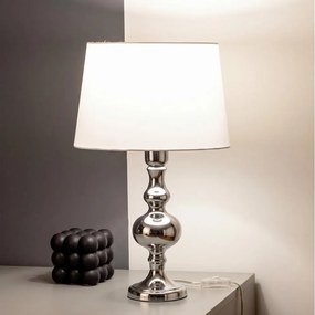 BRILAGI - Lampă de masă CERIA 1xE27/60W/230V Ø 30 cm crom lucios/alb