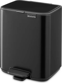 Cos de gunoi Brabantia Bo Pedal 1010137, 7 l, Inchidere lenta, Baza cauciucata, Negru mat