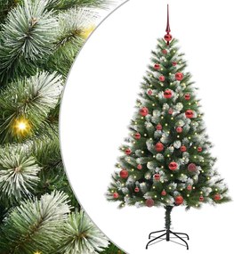 vidaXL Brad de Crăciun artificial cu articulații și zăpadă înghețată