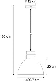 Lampă suspendată inteligentă gri 30 cm incl. bec A60 wifi - Dory