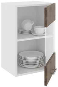 Corp Superior Karo, O Usa, cu sticla, Stejar Bronz/Alb, 40 x 30 x 60 cm