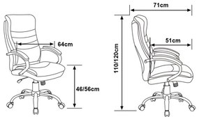 Scaun de birou directorial US91 Volance, gri, 65x71x105-115 cm