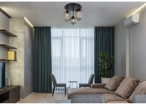 Plafoniera cu 3 surse de iluminat design modern Blacky negru mat