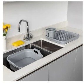 Scurgător pentru tacâmuri din plastic reciclat Addis Eco Range, gri