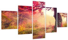 Tablou cu peisaj de pădure toamna (125x70 cm), în 40 de alte dimensiuni noi