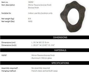 Oglinda decorativa design LUX Pavona bronz