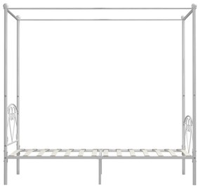Cadru de pat cu baldachin, alb, 120 x 200 cm, metal Alb, 120 x 200 cm