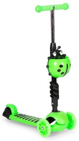Scuter cu trei roți cu roți Led 3 în 1 verde