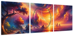 Tablou - Lume magică (cu ceas) (90x30 cm)