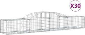 vidaXL Coșuri gabion arcuite, 30 buc., 300x50x40/60cm, fier galvanizat