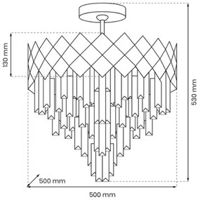 Lustră pe tijă CARISMA 9xE14/40W/230V auriu