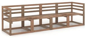 Set mobilier gradina din paleti, 4 piese, maro, lemn pin tratat 4 locuri, 1