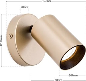 Orion SEAN - Aplică spot de perete 1xGU10/13W/230V, auriu