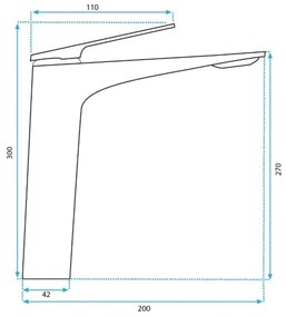 REA-B0493 - Baterie pentru lavoar AVALON 30 cm, finisaj cupru periat