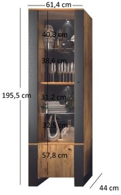 Vitrină Wayne (Stejar craft auriu). 1053381