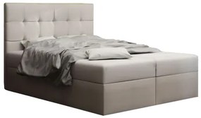 Pat matrimonial Boxspring 140 cm Duel 2 (bej) ( cu saltea și sp. depozitare). 1046444