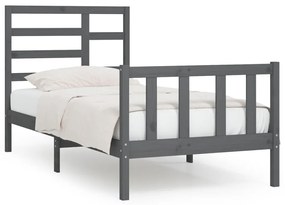3107605 vidaXL Cadru de pat, gri, 100x200 cm, lemn masiv de pin