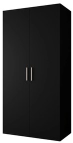 Dulap de haine 100 cm Borry 1 (Negru + Argintiu). 1125751