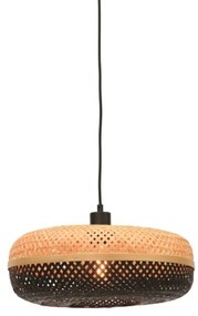 Lustra suspendata eco din bambus Palawan natur/ negru, 40x15cm