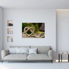 Tablou inima din frânghie (90x60 cm)
