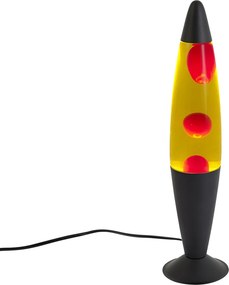 Lampă de lavă galbenă cu ceară roșie, inclusiv LED - Molten Lava
