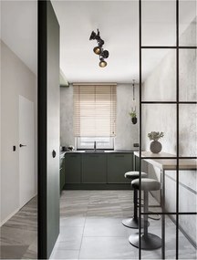 Lustra aplicata metalica design retro RUVI 4 negru