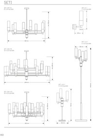 Candelabru modern realizat manual din alama Seti 8L