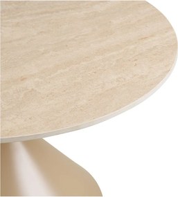 Măsuță de cafea bej rotundă cu blat ceramic ø 70 cm Annecy – House Nordic