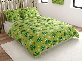 Lenjerie de pat din microfibra flanel CHRISTMAS TREE verde Dimensiune lenjerie de pat: 70 x 90 cm | 140 x 200 cm