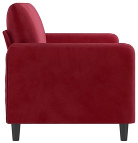 Canapea cu 2 locuri, rosu vin, 140 cm, catifea Bordo, 158 x 77 x 80 cm