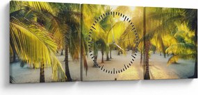 Tablou - Femeie între palmieri (cu ceas) (90x30 cm)