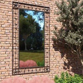 Oglinda de perete de gradina, negru, 60x110 cm, dreptunghiular 1, 60 x 110 cm