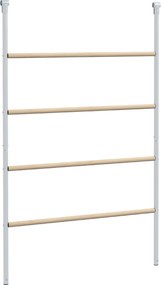 PawHut Suport pentru Găini pe 4 Niveluri, Posatoiu din Lemn și Oțel Galvanizat, Scară pentru Coteț, 4-6 Găini, 140x86x2,5 cm, Lemn Natural | Aosom Romania