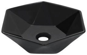 Chiuveta de baie, negru, 41 x 36,5 x 12 cm, ceramica
