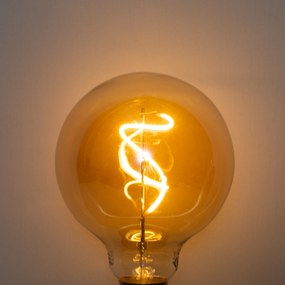 Set 5 becuri Bec LED cu filament spiralat E27 reglabil G95 4W 270lm 2200K