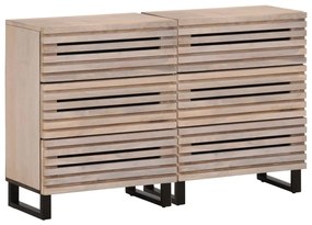 vidaXL Dulapuri, 2 buc., 60x34x75 cm, lemn masiv de mango