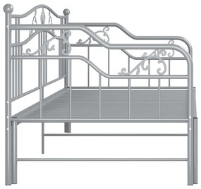 Cadru pat canapea extensibila, gri, 90x200 cm, metal Gri