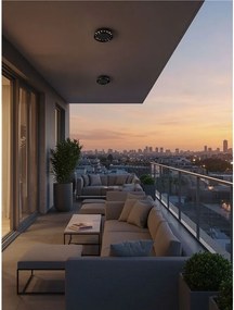 Plafoniera LED exterior moderna IP65 CONVEX negru D-17,6cm